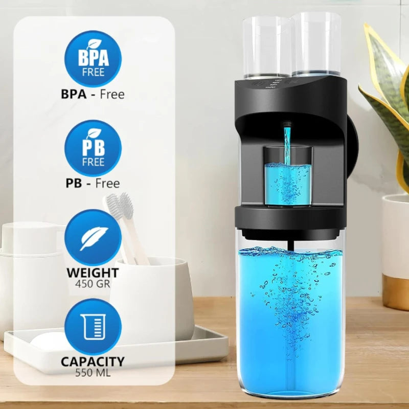 550ml Automatic Mouthwash Dispenser Rechargeable Mounted Mouth Wash