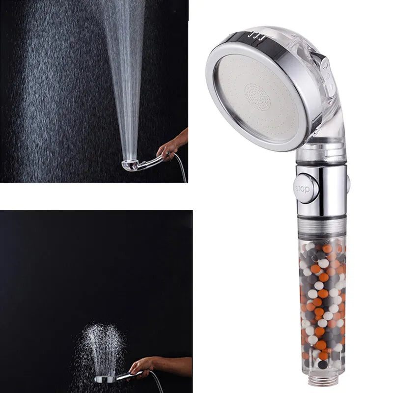 LED Anion Shower Head Rainfall SPA Temperature Control Shower Head