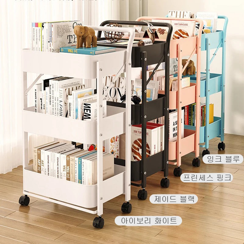 Household Folding Trolley Storage Rack Multifunction Multi-Layer