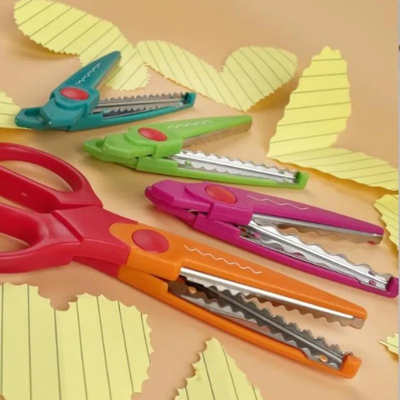 4 Style/Set Minimalistic Lace Scissors Wavy Pattern Small Round Head