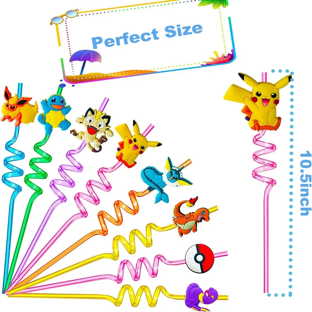 8Pcs/Pack Pokemon Birthday Party Decorations Pikachu Theme Drinking