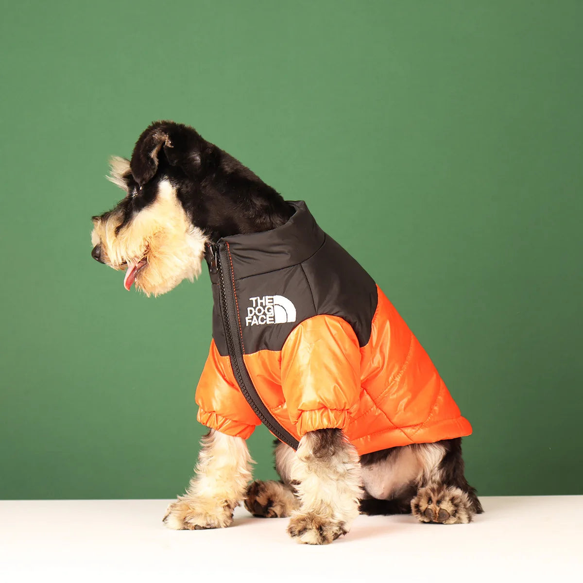 Dog Face Puffer Jacket, Pet Clothes, Puppy Warm Hoodies, Weatherproof