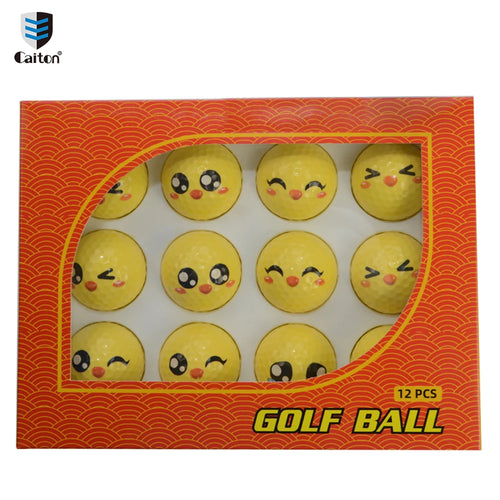Caiton 12 Pcs Double Layer Graffiti Creative Golf Ball Set, Soft Low