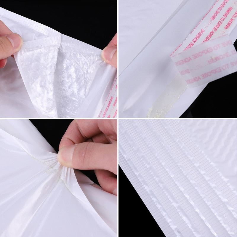 100pcs/lot Bubble Envelope Bag White Bubble Polymailer Self Seal