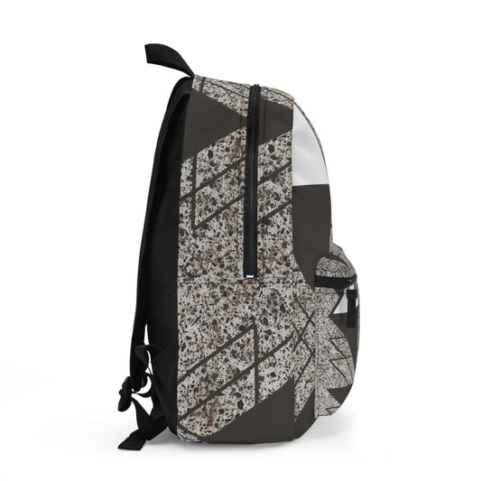 Backpack - Large Water-Resistant Bag, Brown And White Triangular