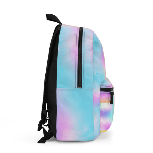 Backpack - Large Water-Resistant Bag, Pastel Colorblock Watercolor