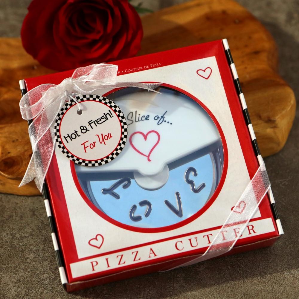 A Slice of Love Stainless-Steel Pizza Cutter in Miniature Pizza Box