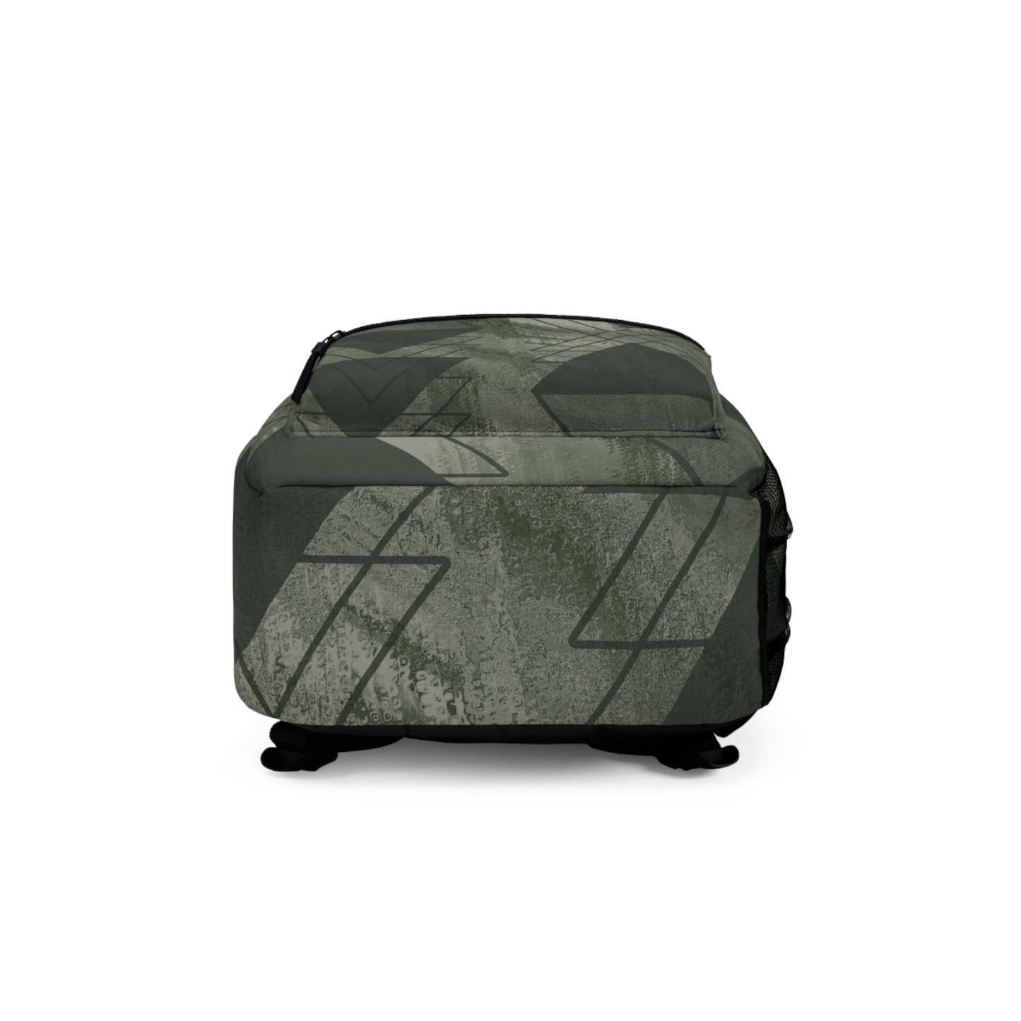 Backpack - Large Water-Resistant Bag, Olive Green Triangular