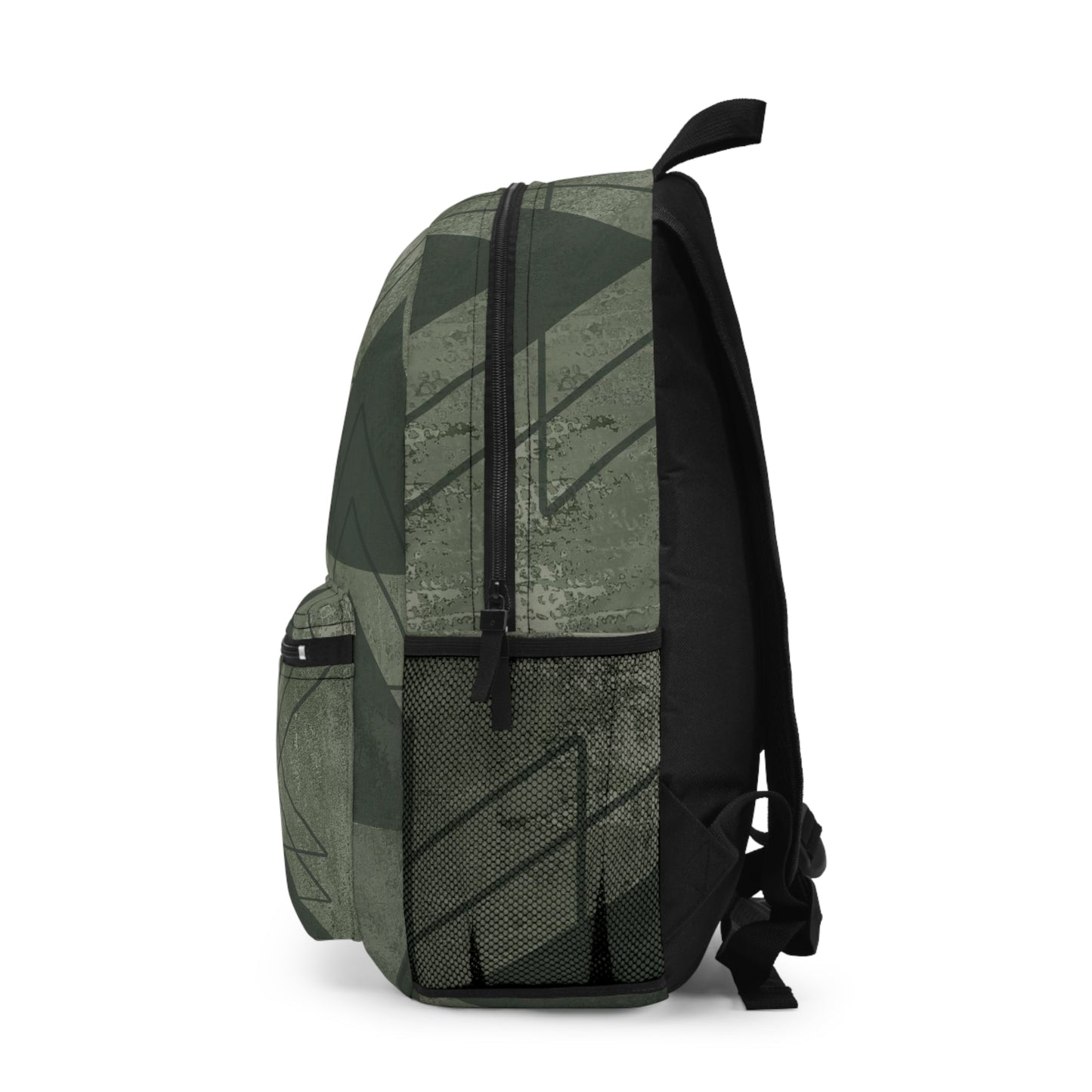 Backpack - Large Water-Resistant Bag, Olive Green Triangular