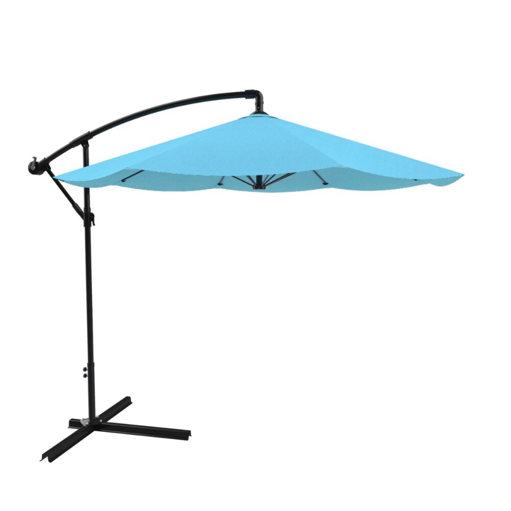 BOUSSAC 10' Cantilever Patio Umbrella with Base, Red,Family Yard Sun
