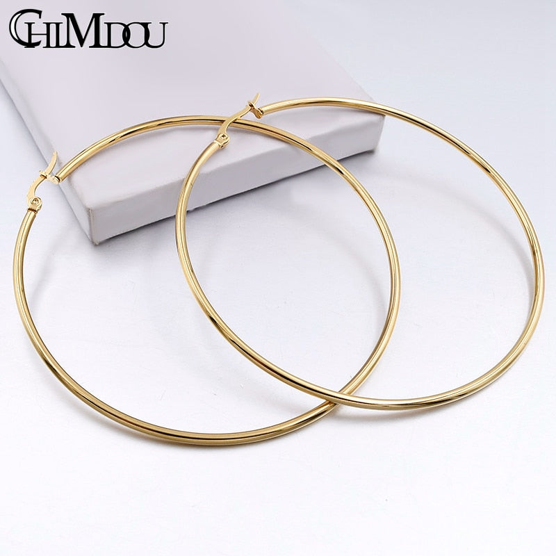 Chimdou Gold Color Stainless Steel Earrings 2023 Women Small Or Big