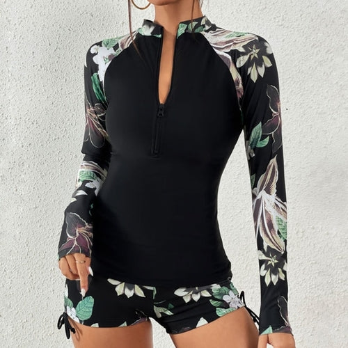 Long Sleeve Tankini Set Swimwear | Swimming Suits Long Sleeves -