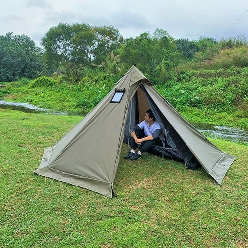 Flame-retardant Pyramid Hot Tent Outdoor Camping Waterproof Teepee