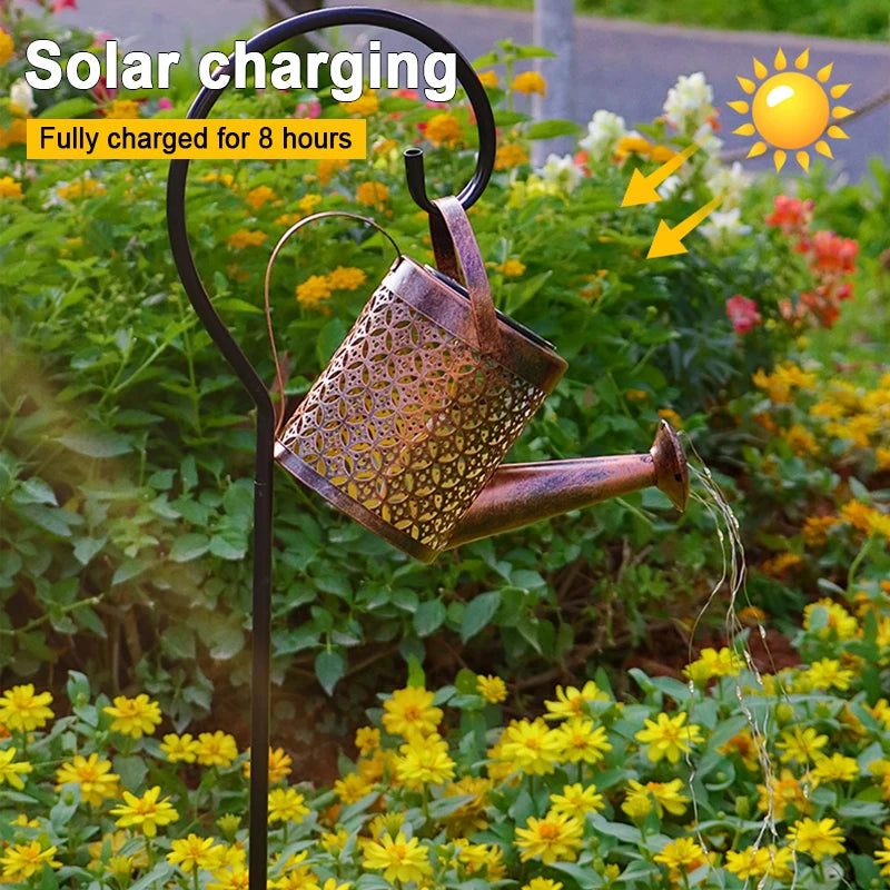 LED Solar Lights Outdoor Waterproof Solar Energy Watering Can Fairy