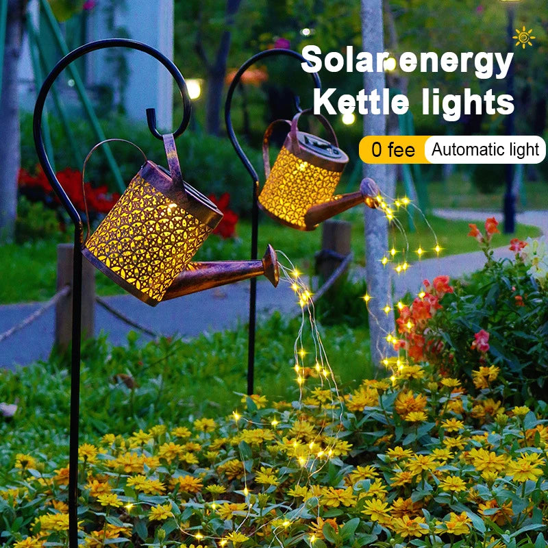 LED Solar Lights Outdoor Waterproof Solar Energy Watering Can Fairy