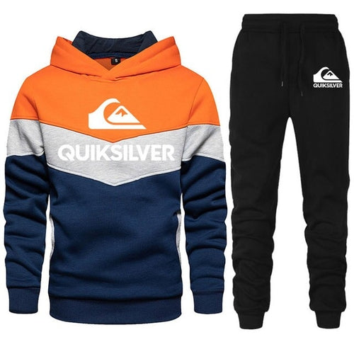 Men's Autumn and Winter Long Sleeve Hoodie Two Piece Set Sports