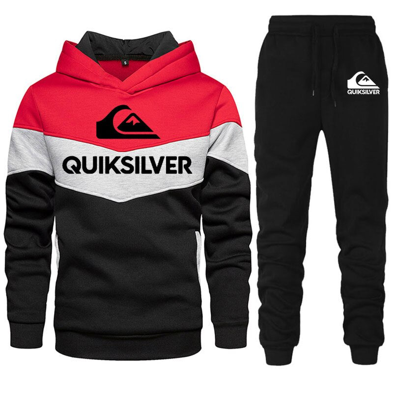 Men's Autumn and Winter Long Sleeve Hoodie Two Piece Set Sports