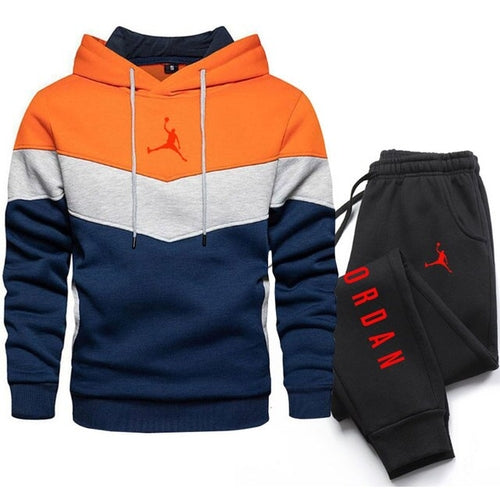 New Men Suits Brand Letter Print Fashion Sets Casual Pullover