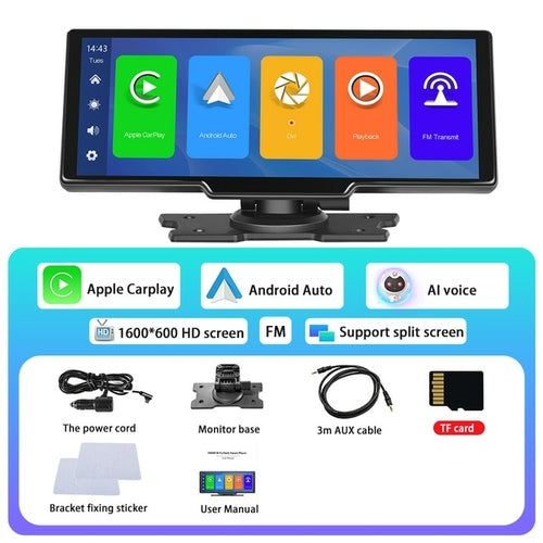 Podofo 9" Car Radio Multimedia Video Player Wireless Carplay Android