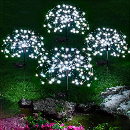 LED Solar Firework Fairy Lights Outdoor Waterproof Lawn Pathway Garden