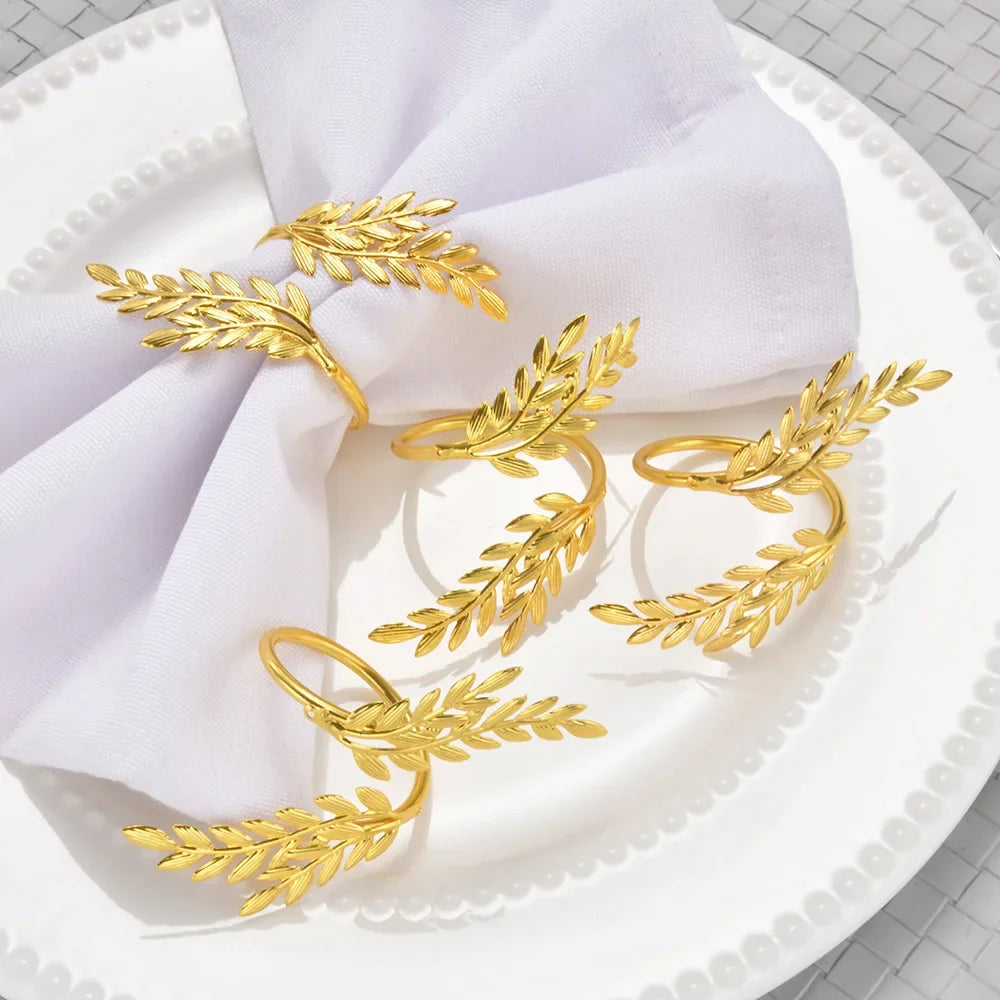 156Pcs Gold Leaf Napkin Rings Fall Napkin Holder for Christmas