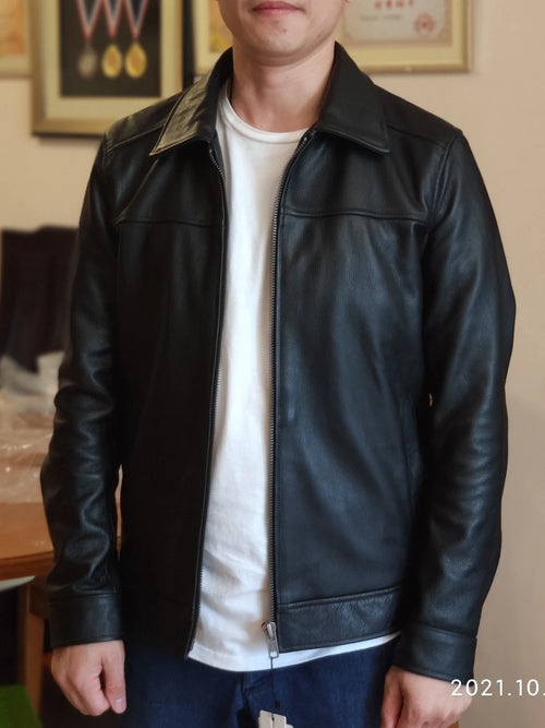 AYUNSUE Men's Real Cowhide jackets Genuine Leather Jacket Men Clothing