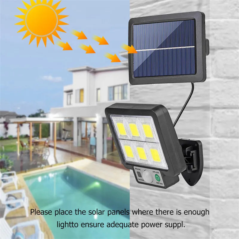 LED Solar Split Wall Lamp 3 Mode Waterproof Motion Sensor Lamps Garden