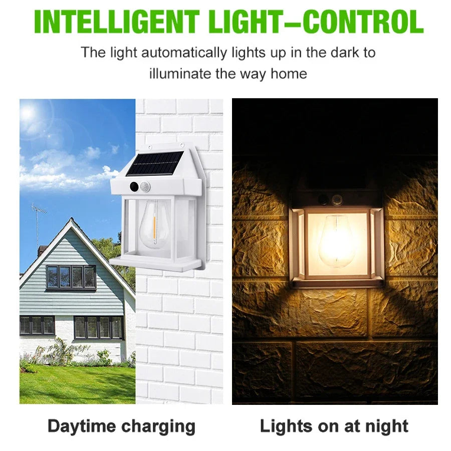 XIWANGFIR Outdoor Solar LED Bulbs Tungsten Wire Wall Light Garden