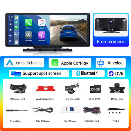 TOGUARD 2 In1 10" Car play Screen Wireless carplay Android Auto Car