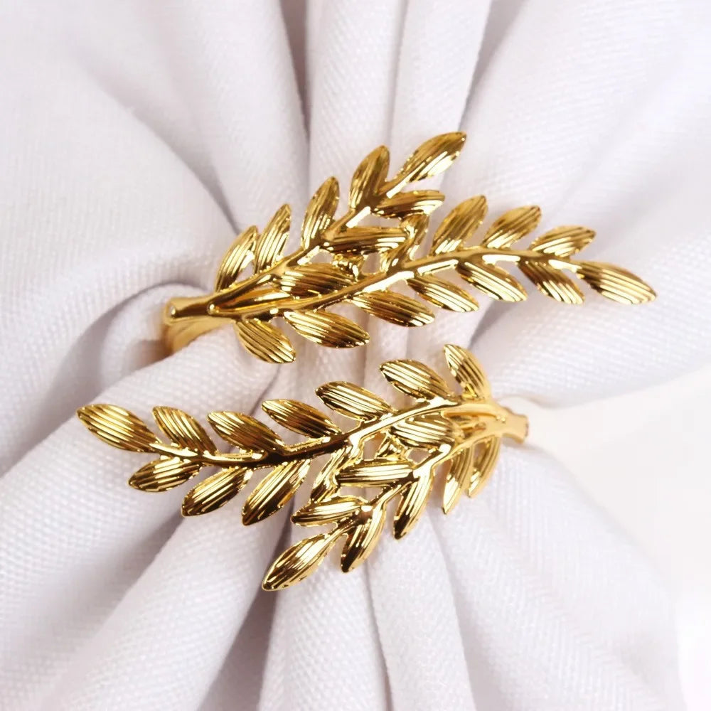 156Pcs Gold Leaf Napkin Rings Fall Napkin Holder for Christmas