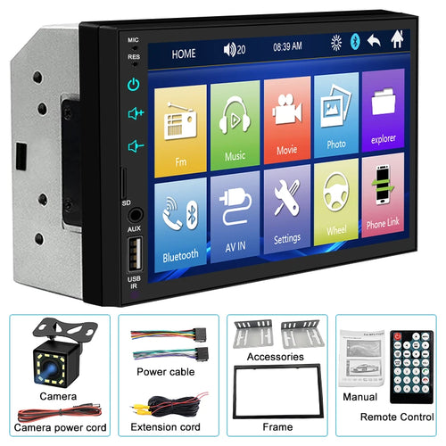 7 Inch Screen Full Touch HD Car MP5 Carplay Android Auto Player USB