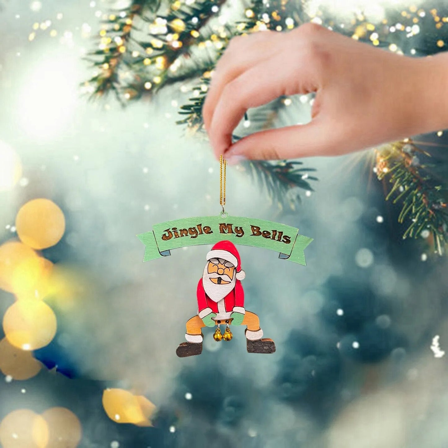 Jingle My Bells Funny Christmas Ornament Santa Butt Bell Ornament Fun