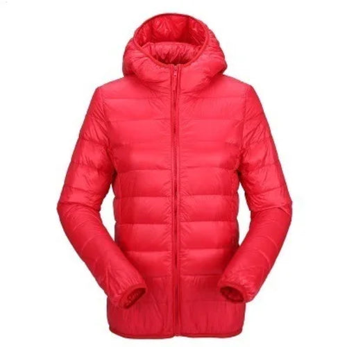 Winter women's cotton clothes simple hooded short light zipper