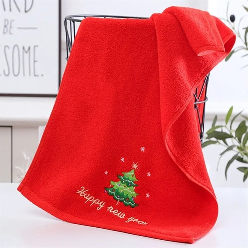 1Pc Bathroom Towel Set Coral Fleece Absorbent Microfiber Christmas