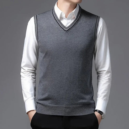 New Men's Cashmere Sweater Vest V-neck Sweater Large Size  Men's