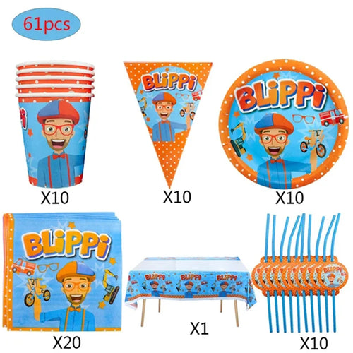 Blippiing Teacher Birthday Party Disposable Tableware Cup Plate Napkin