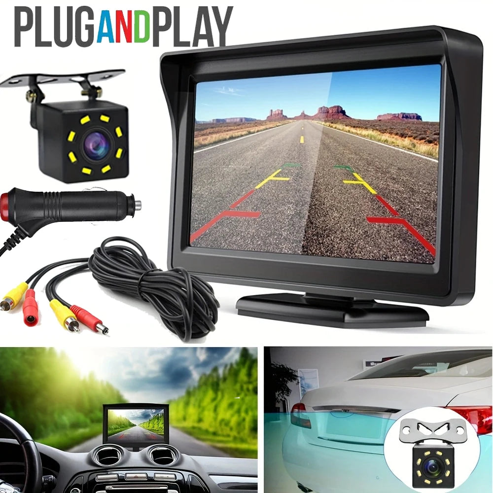 Car Rear View Camera Wide Degree 4.3" TFT LCD Display or Monitor