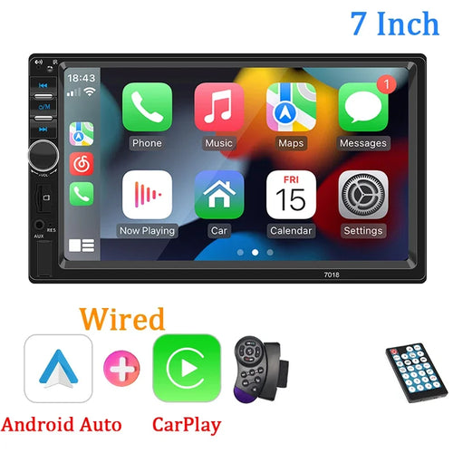 Car Radio 1 Din 7“ Carplay Android Auto Universal Multimedia Autoradio