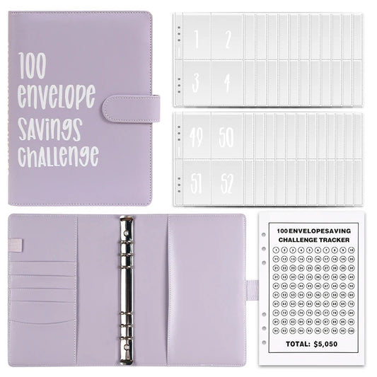 100 Envelope Challenge Binder Save Savings Challenges Loose-Leaf