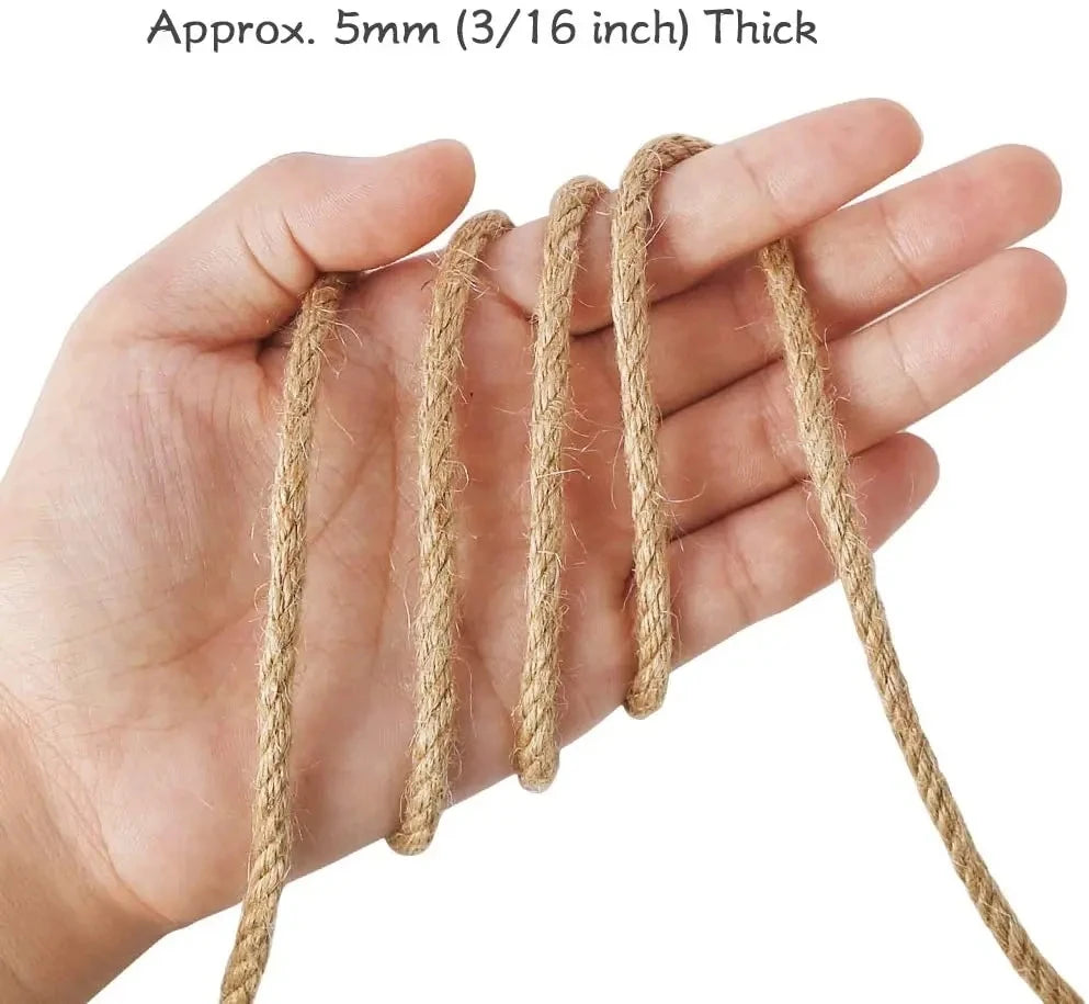100% Natural Jute Rope Hemp Rope Cord String Twine Burlap Jute Twine