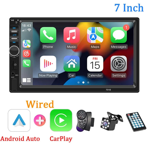 Car Radio 1 Din 7“ Carplay Android Auto Universal Multimedia Autoradio