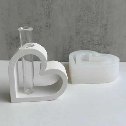 DIY Love shaped Hydroponic Flower Vase Silicone Mold for Home