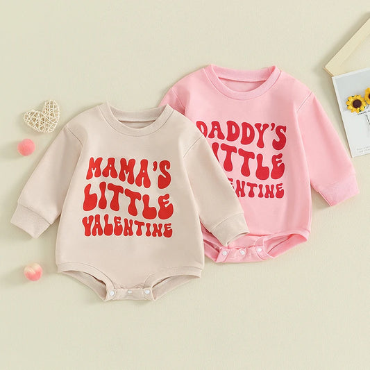 Valentines Day Baby Girl Outfit Newborn Bubble Romper Toddler Crewneck
