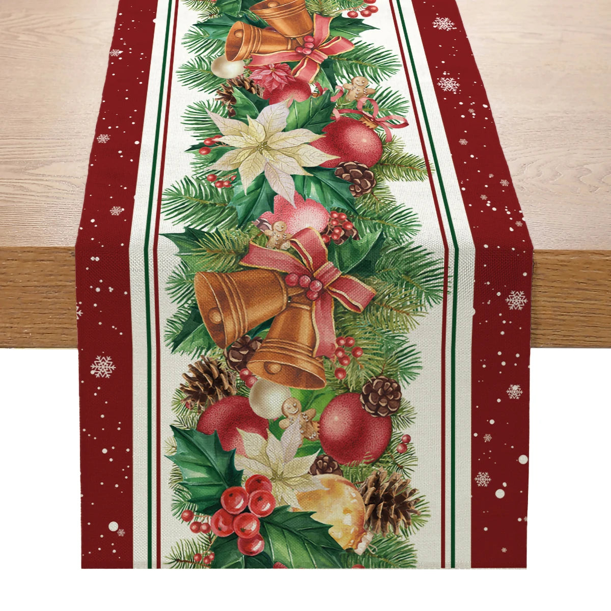 Christmas Table Runner Xmas Linen Table Flag Cover Merry Christmas