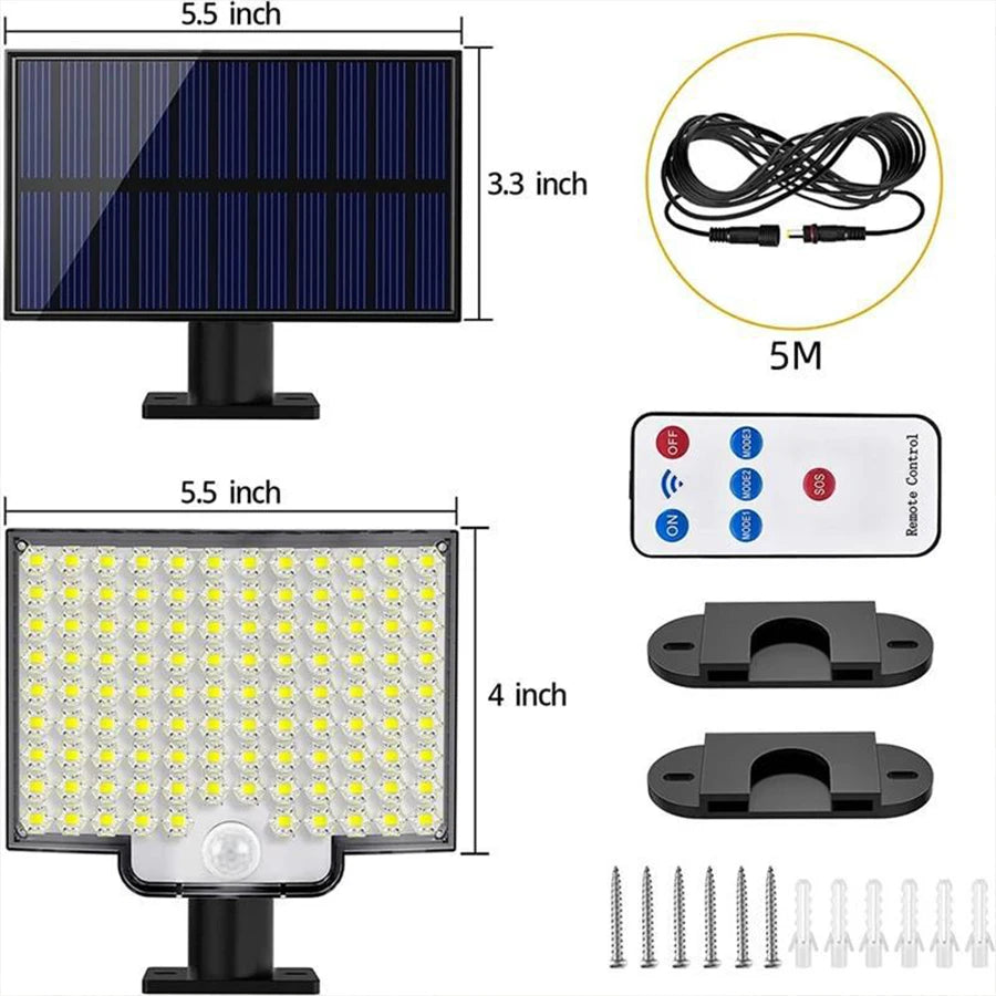 106 LED Super Bright Motion Sensor Solar Lights Outdoor IP65