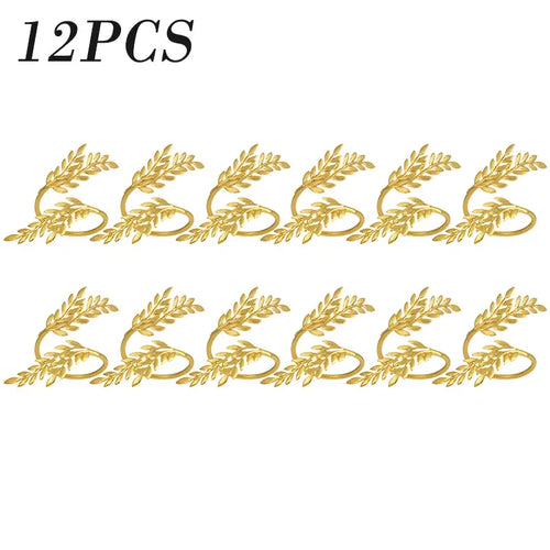 156Pcs Gold Leaf Napkin Rings Fall Napkin Holder for Christmas