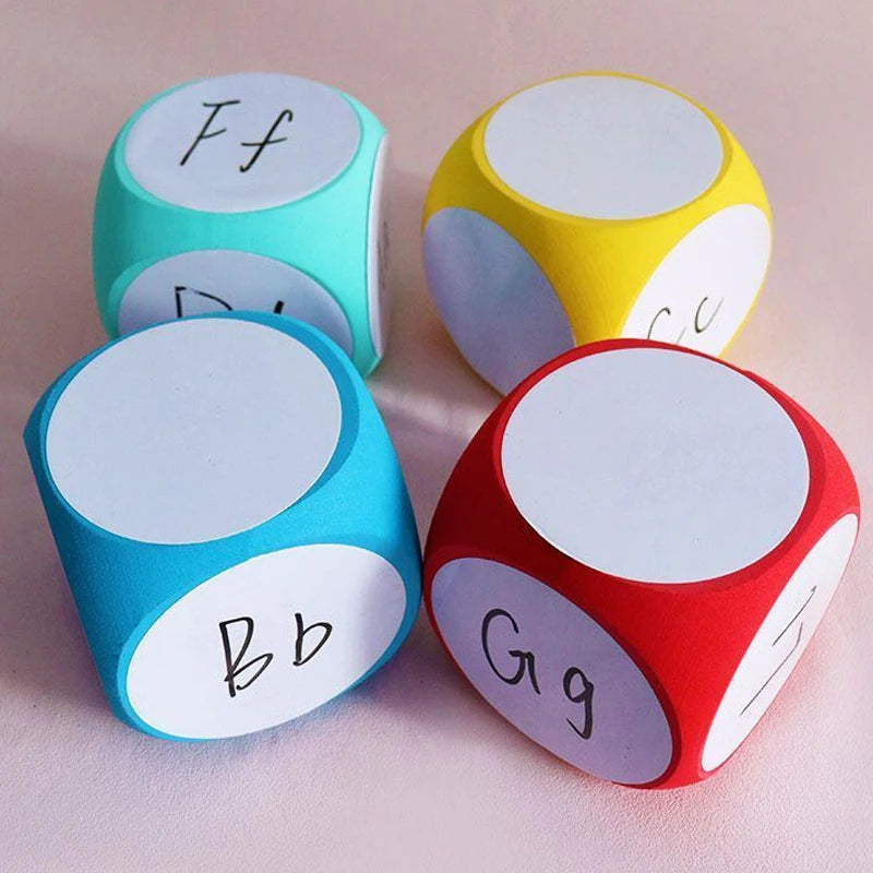 DIY Blank Dice Write On/Wipe Off Dice Portable Cleanable Blank Game