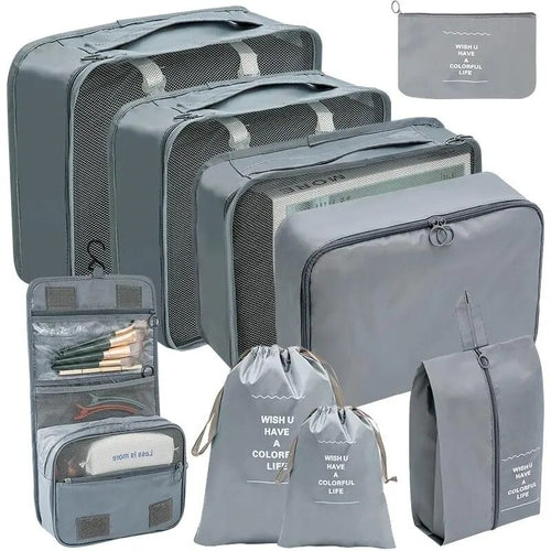 7/8/9/10 Pcs Set Travel Organizer Storage Bags Suitcase Packing Cubes