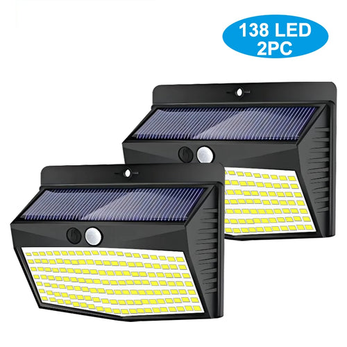 138 LED Solar Light Outdoor 4PCS Solar Wall Lamp Human Body Sensor 3