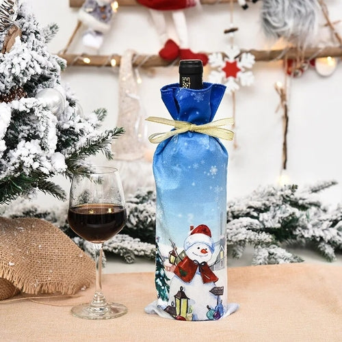 Creative Christmas Wine Bottle Set Golden Velvet Dress Wine Bottle